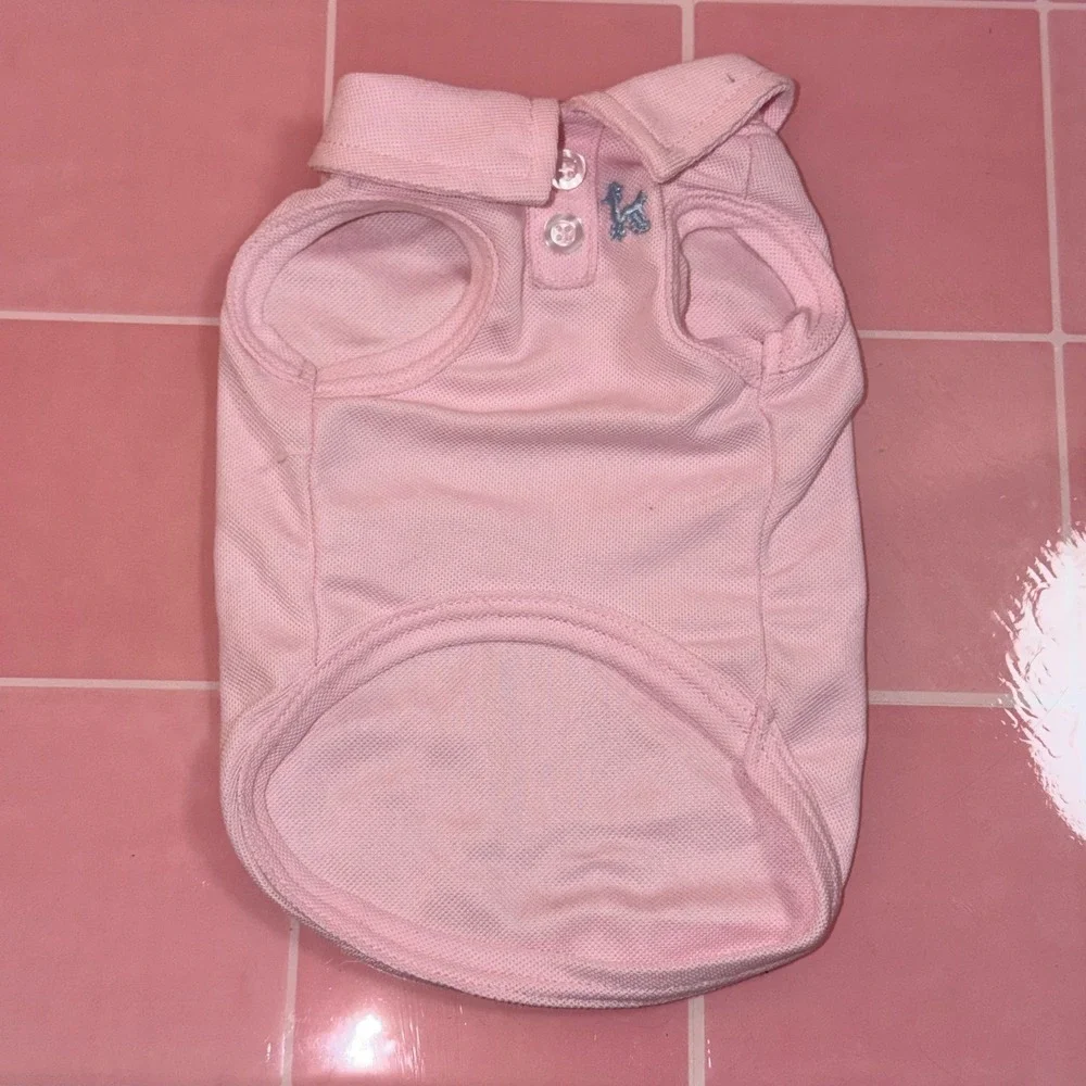 Pink Dog Polo Shirt Small Scottie Logo Pet Clothes